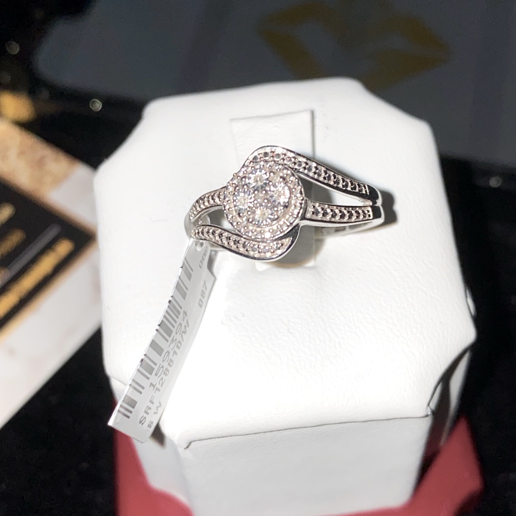 Real Diamond Engagement Promise Ring Biggest Sale Of The Year! Best Gift Not Cz